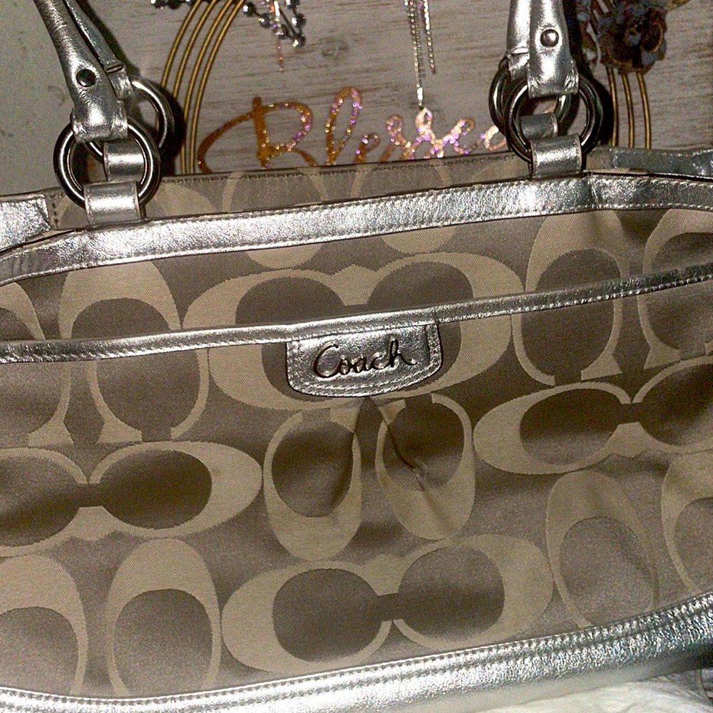 Coach silver cc shoulder-bag